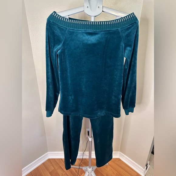 Boston Proper Pants - Boston Proper Deep Green Lounge Set